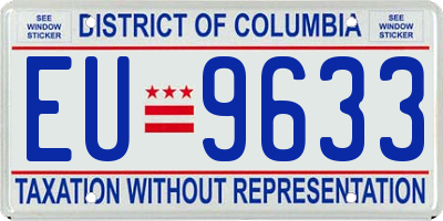 DC license plate EU9633