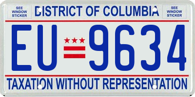 DC license plate EU9634