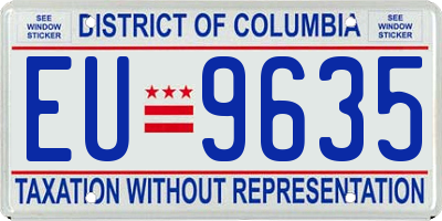 DC license plate EU9635