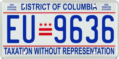 DC license plate EU9636