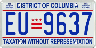 DC license plate EU9637
