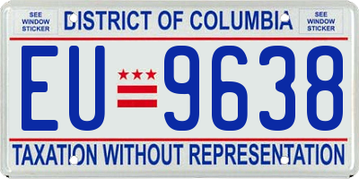 DC license plate EU9638