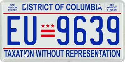 DC license plate EU9639
