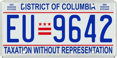 DC license plate EU9642