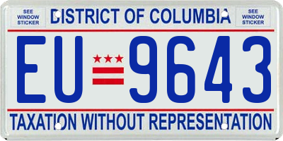 DC license plate EU9643