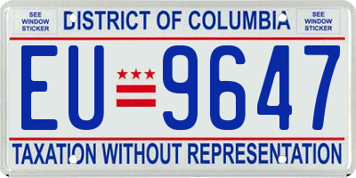 DC license plate EU9647