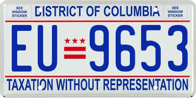 DC license plate EU9653