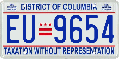 DC license plate EU9654