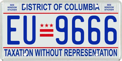 DC license plate EU9666
