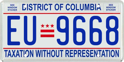 DC license plate EU9668