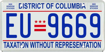 DC license plate EU9669