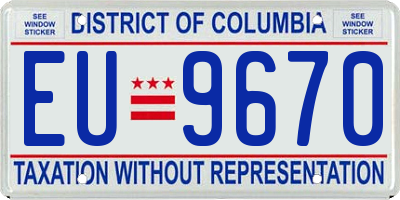 DC license plate EU9670