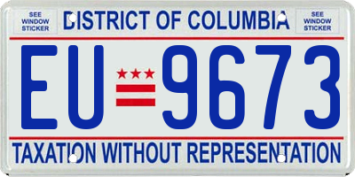 DC license plate EU9673