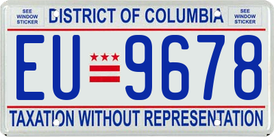 DC license plate EU9678