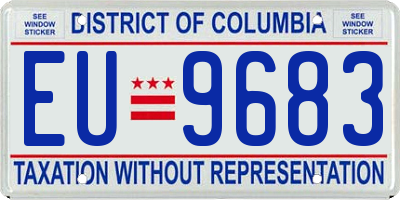 DC license plate EU9683