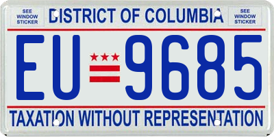 DC license plate EU9685