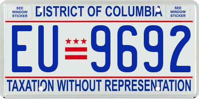DC license plate EU9692