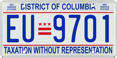 DC license plate EU9701