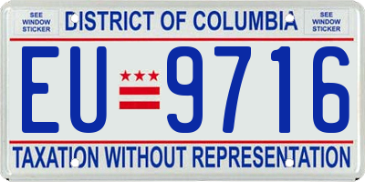 DC license plate EU9716