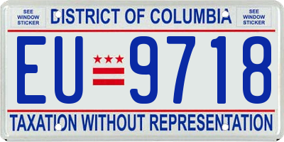 DC license plate EU9718