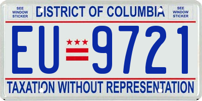 DC license plate EU9721