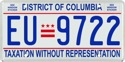 DC license plate EU9722