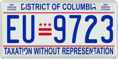 DC license plate EU9723