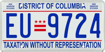 DC license plate EU9724