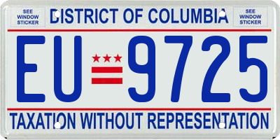 DC license plate EU9725