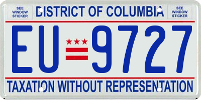 DC license plate EU9727
