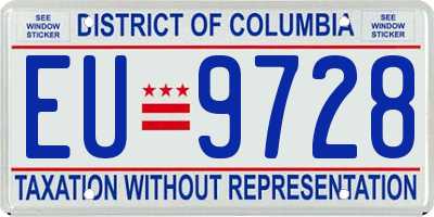 DC license plate EU9728