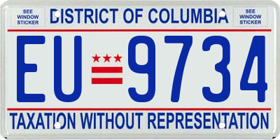 DC license plate EU9734