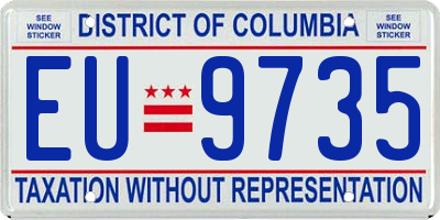 DC license plate EU9735