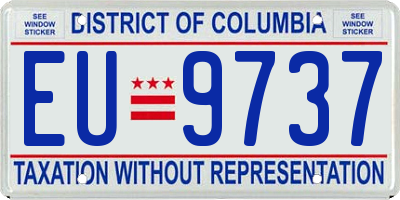 DC license plate EU9737