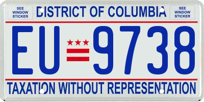 DC license plate EU9738