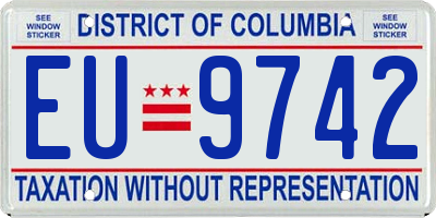 DC license plate EU9742