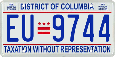 DC license plate EU9744