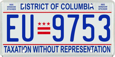 DC license plate EU9753