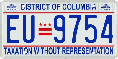 DC license plate EU9754
