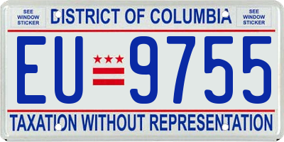 DC license plate EU9755