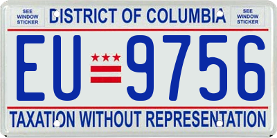 DC license plate EU9756