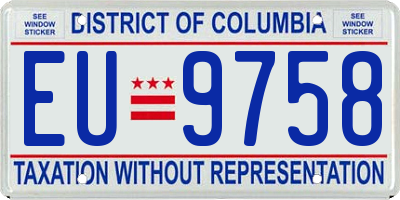 DC license plate EU9758