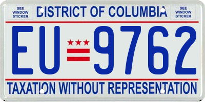 DC license plate EU9762