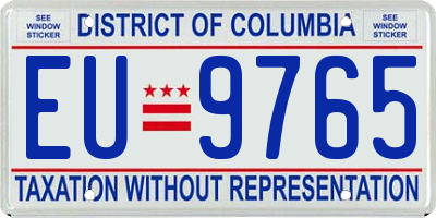 DC license plate EU9765