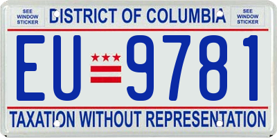 DC license plate EU9781
