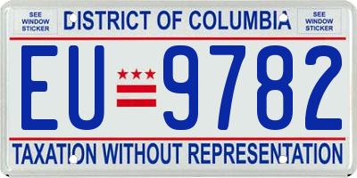 DC license plate EU9782