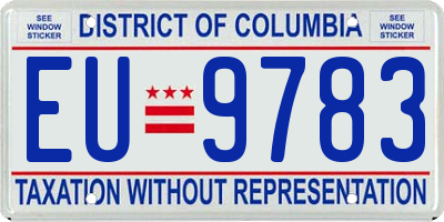 DC license plate EU9783