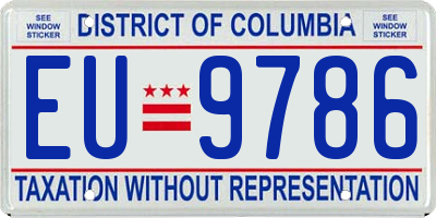 DC license plate EU9786