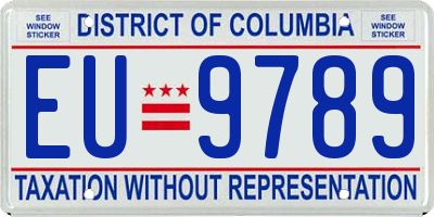 DC license plate EU9789