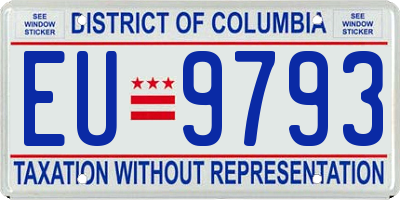 DC license plate EU9793